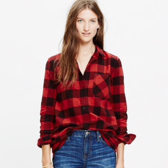 Madewell Tops - MADEWELL Ex-boyfriend Shirt in Buffalo Check